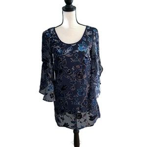 Band of Gypsies Floral Burnout Shift Dress | Size XS